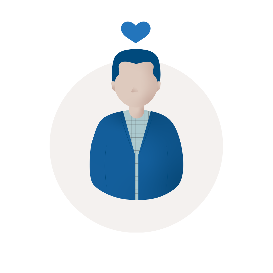 behavioral health illustration heart floating on top of head
