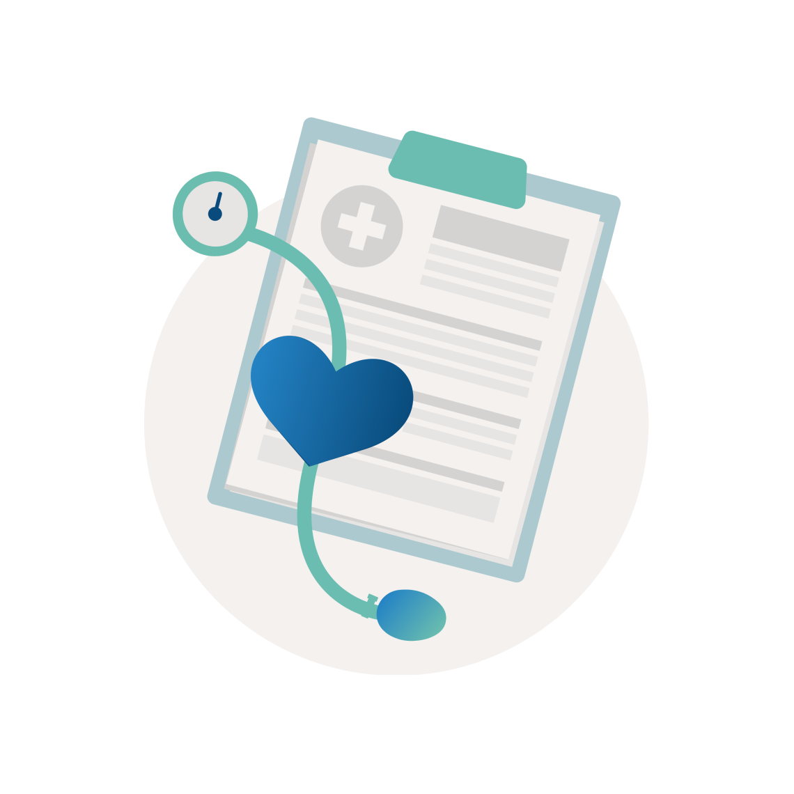 Illustration of stethoscope medical documents