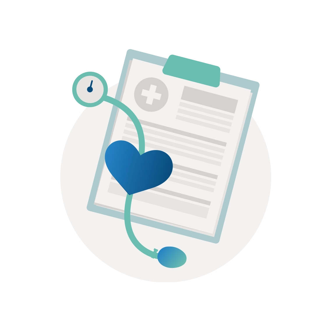 Illustration of stethoscope medical documents