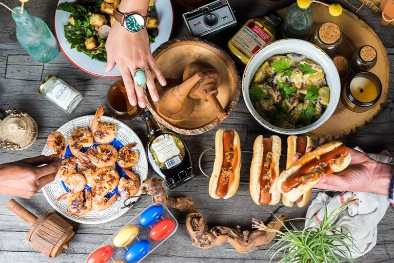 summer food on a table