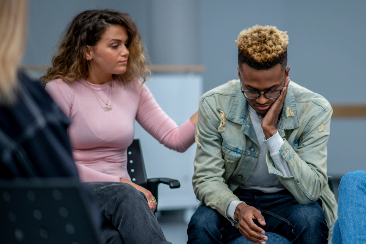 Person supporting another in a mental health crisis