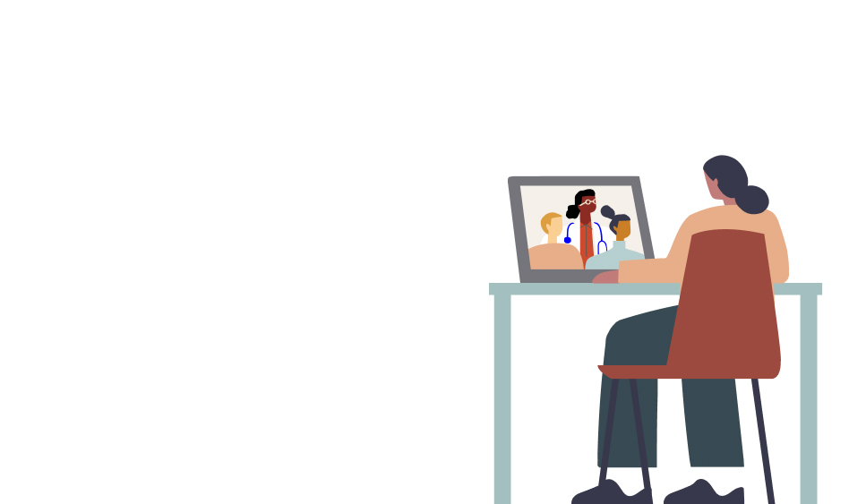 Illustration of person in telemedicine call