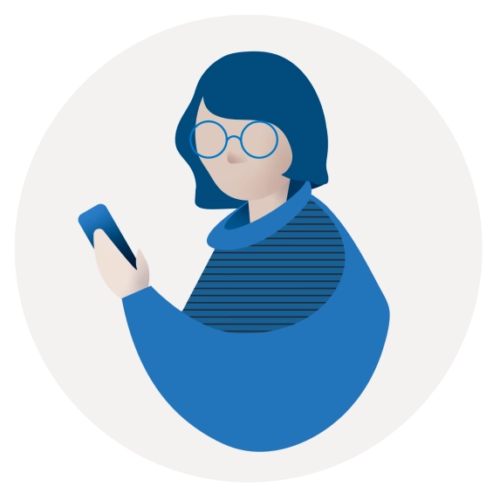 illustration of woman holding a phone