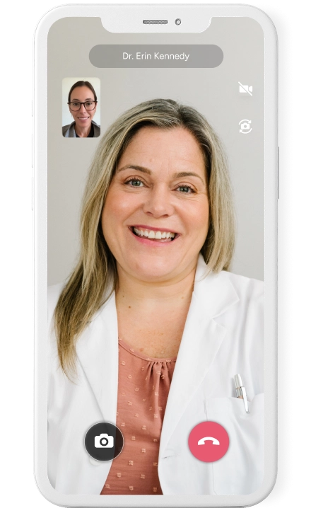 Doctor On Demand virtual therapist on mobile phone.