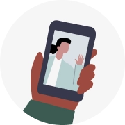 icon of phone in hand