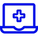 blue icon of illustration of laptop computer