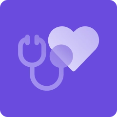 Purple heart and stethoscope illustration