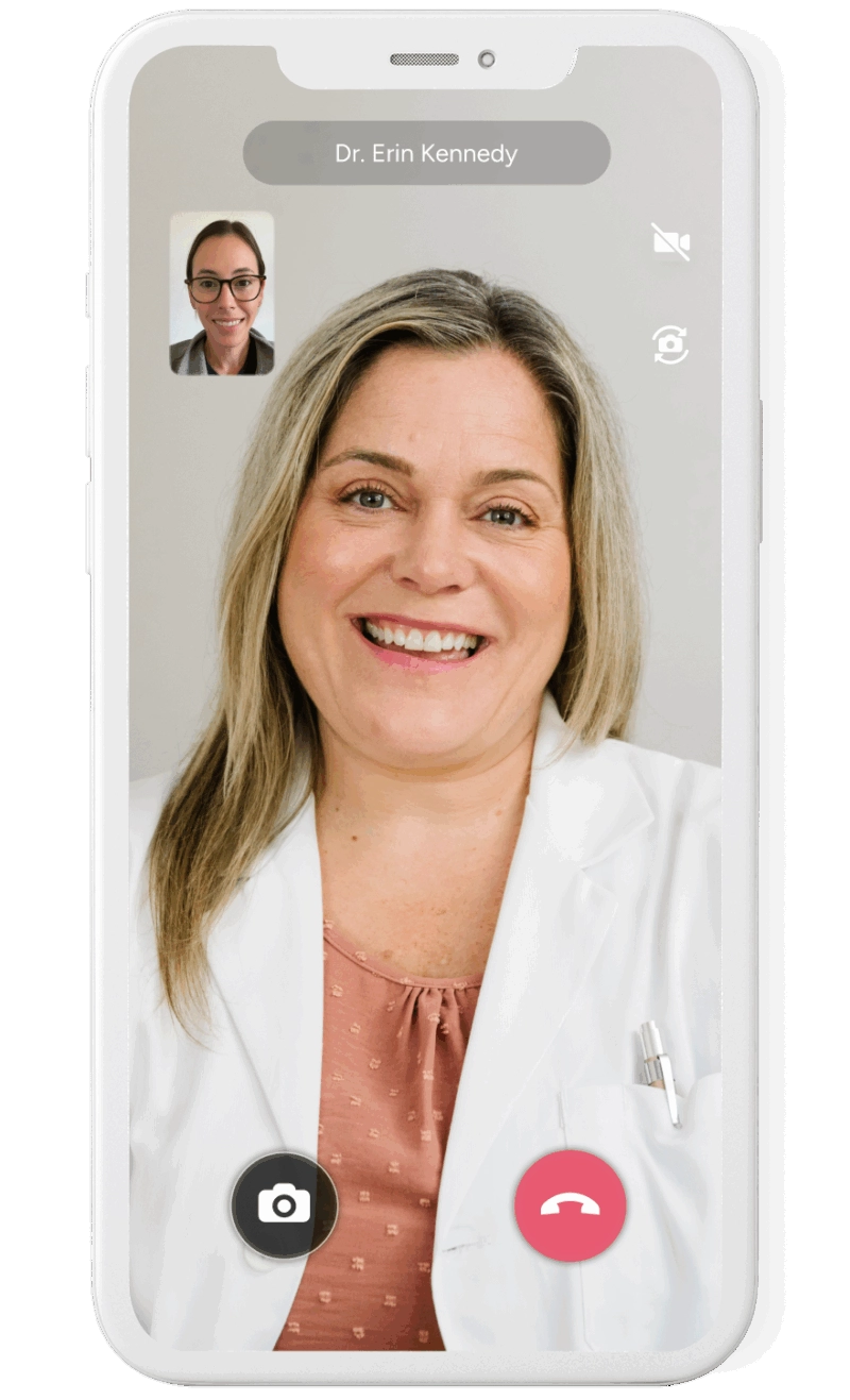 Dr. Erin Kennedy on a virtual visit with a patient